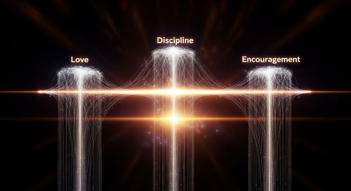 Conceptual image of the three pillars of mental strength.