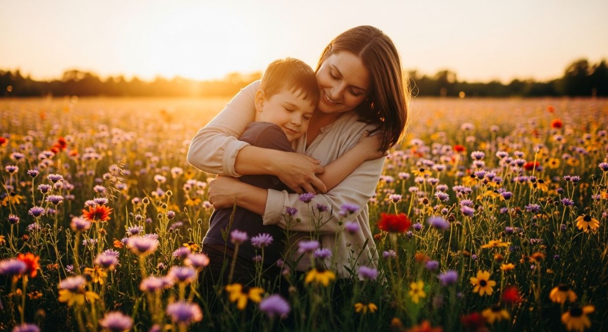A parent and child sharing an unconditional hug.