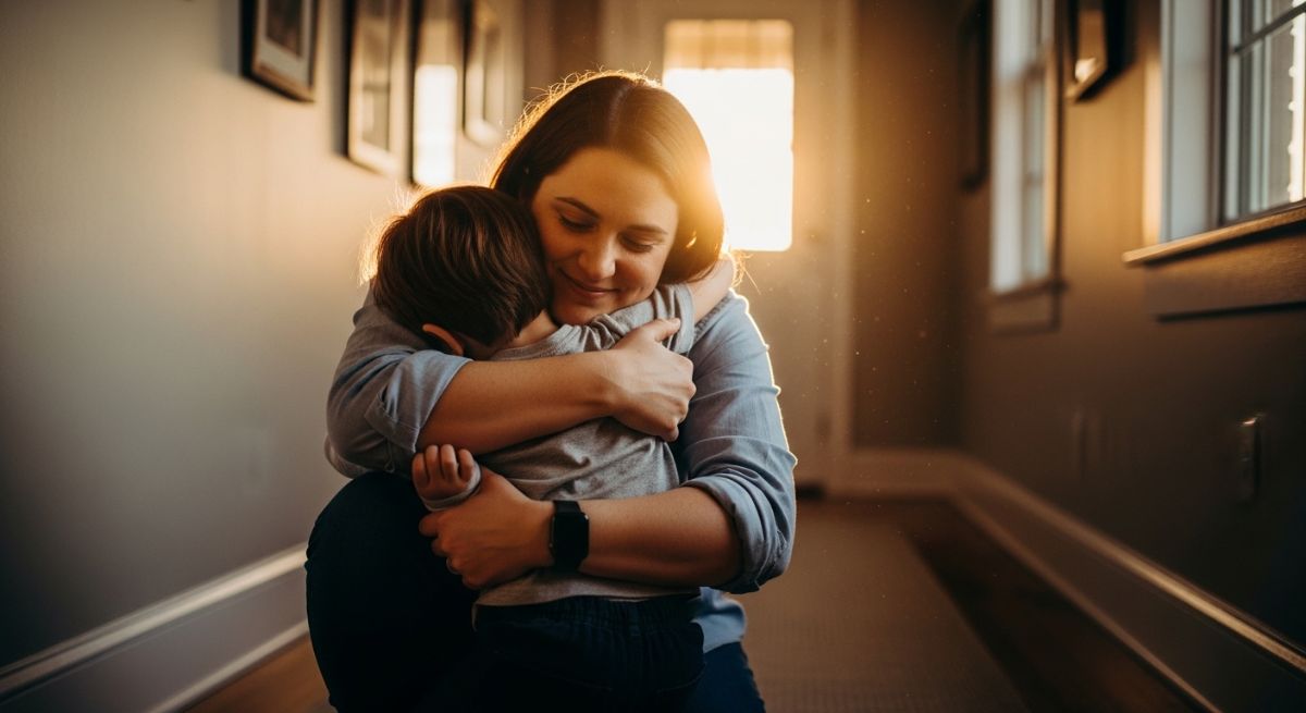 A peaceful and sunlit family home interior.