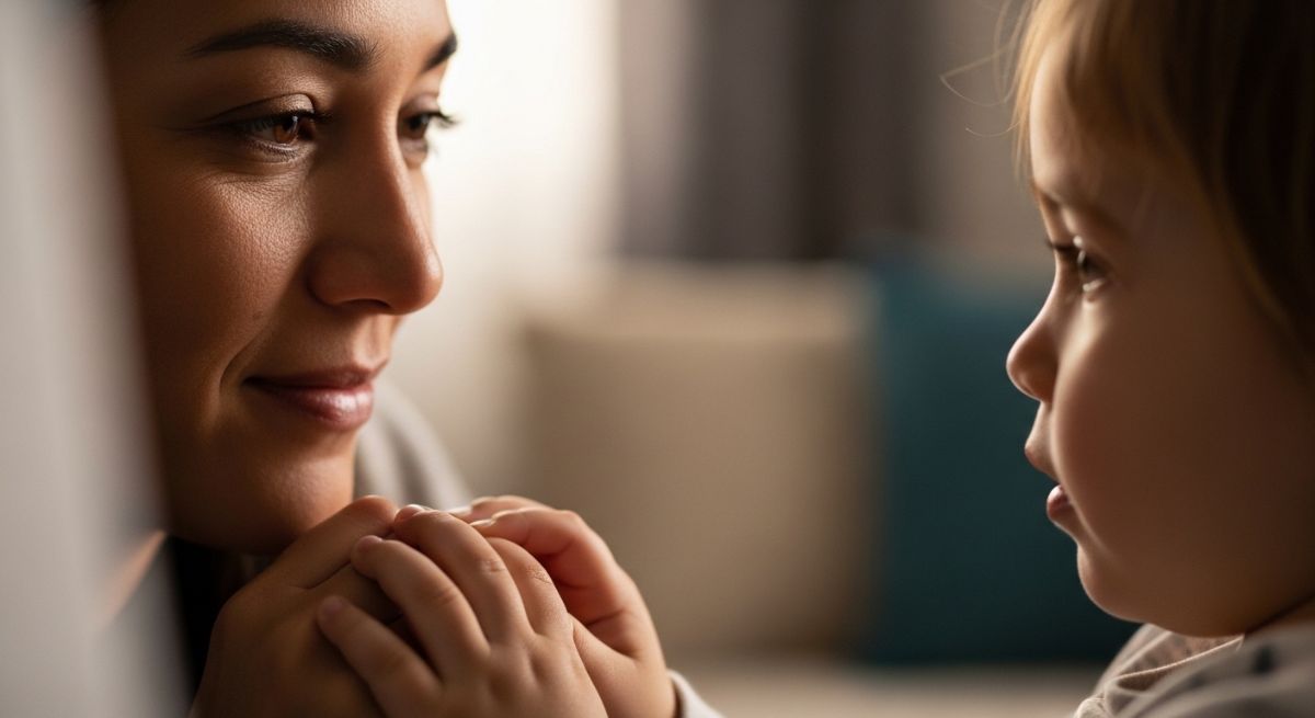 A partner offering support after a small mistake in the kitchen.