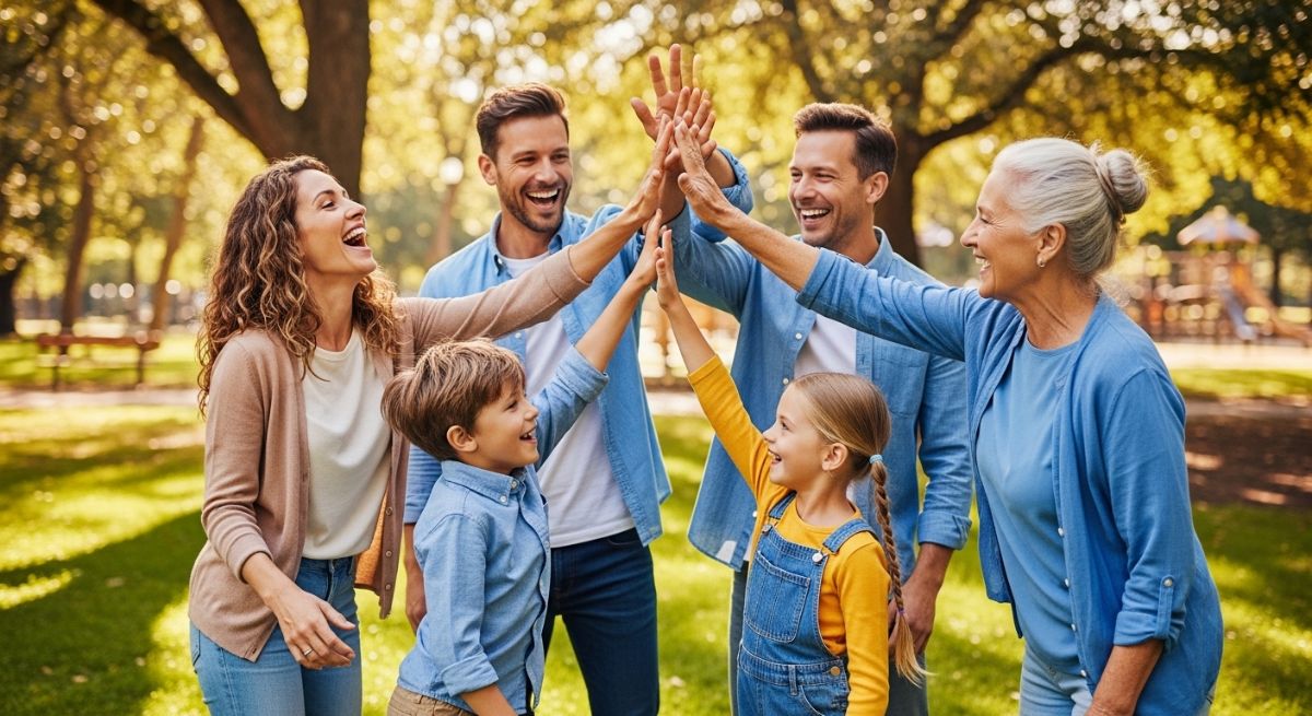 A peaceful and loving home environment at sunset.