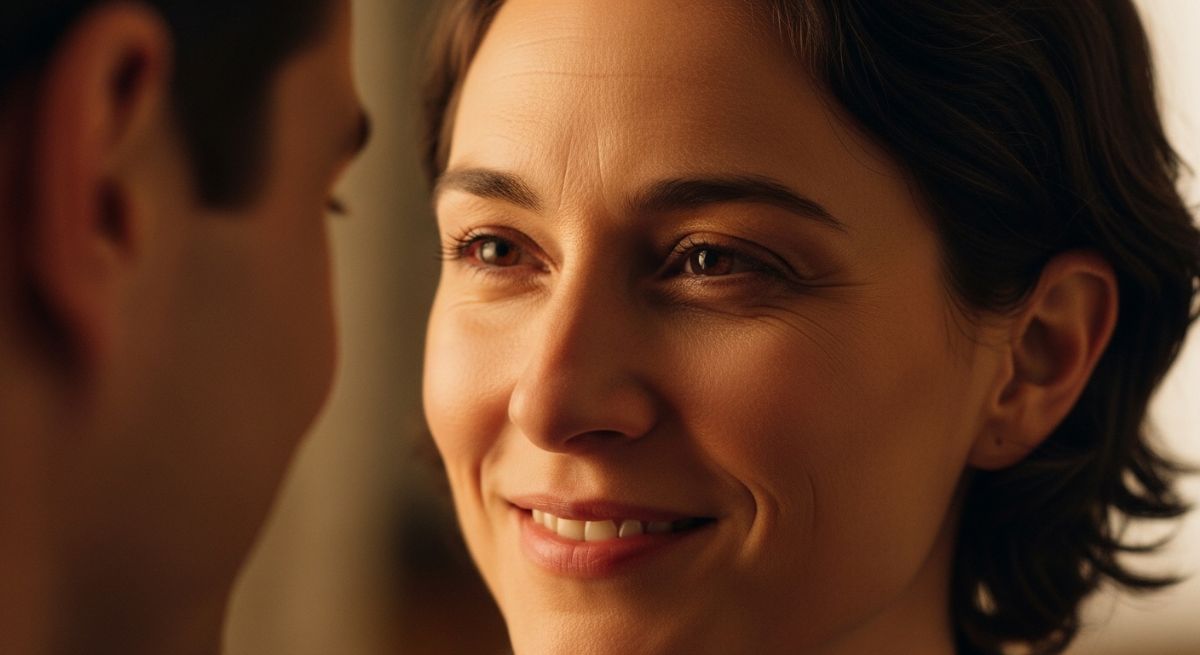 A person offering a warm, validating smile.