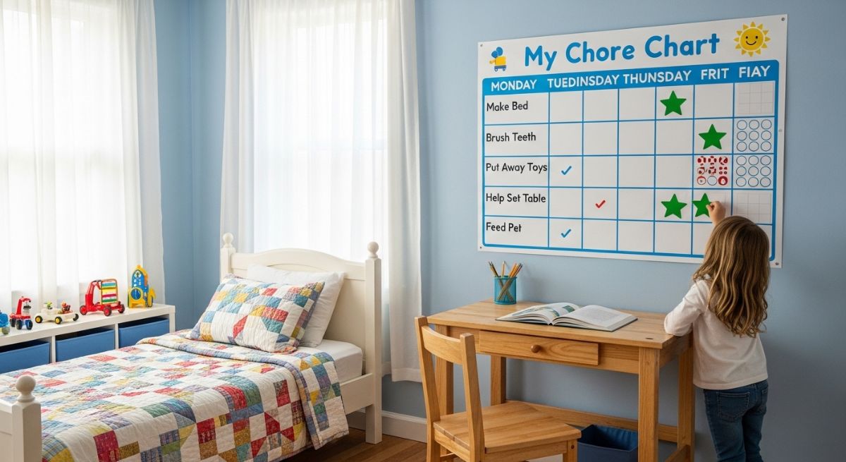 Parent guiding a child through a mistake