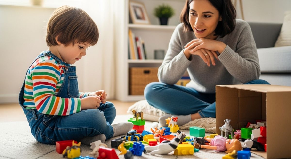 Parent and child hugging warmly
